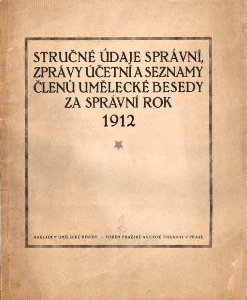 Zprávy o činnosti Umělecké besedy ve správním roce ...