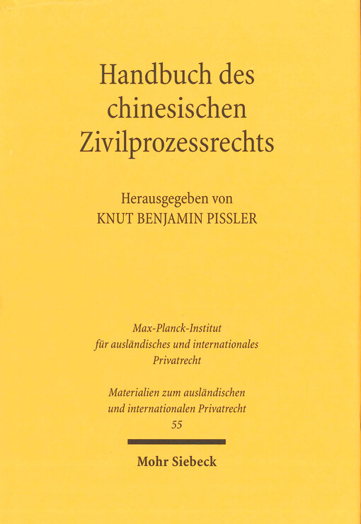 Handbuch des chinesischen Zivilprozessrechts : Analyse und Materialien