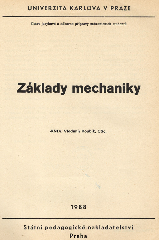 Základy mechaniky