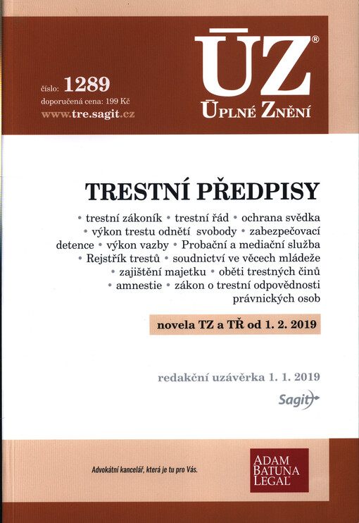 ÚZ č. 1289 Trestní předpisy
