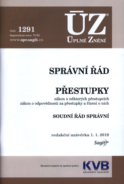 ÚZ č. 1291 Správní řád, Soudní řád správní, Přestupky