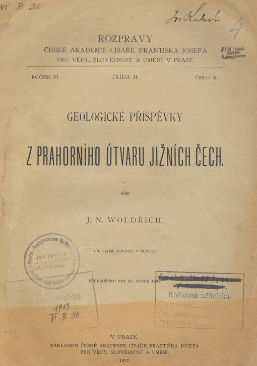 Geologické příspěvky z prahorního útvaru jižních Čech