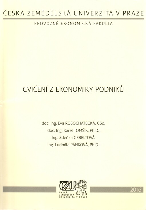 Cvičení z ekonomiky podniků