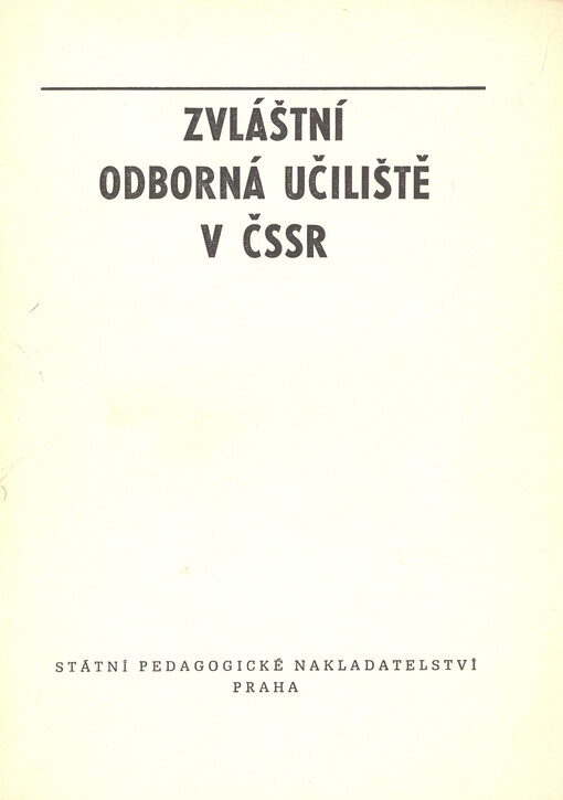 Zvláštní odborná učiliště v ČSSR