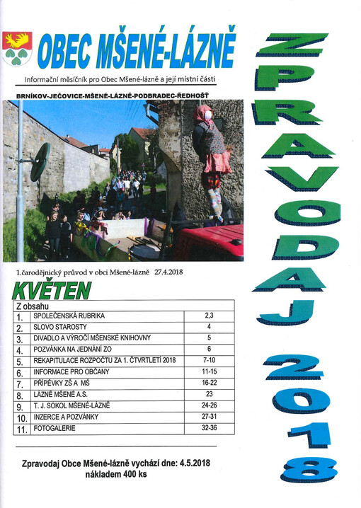 Zpravodaj [obce Mšené-lázně]