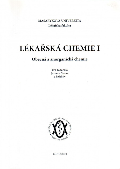 Lékařská chemie. I, Obecná a anorganická chemie
