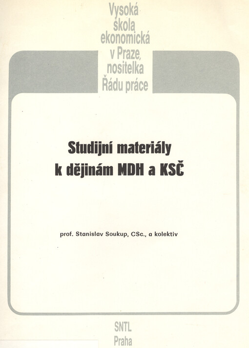Studijní materiály k dějinám MDH a KSČ