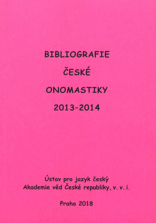 Bibliografie české onomastiky 2013-2014