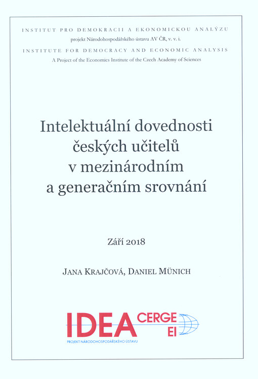 Intelektuální dovednosti českých učitelů v mezinárodním a generačním srovnání