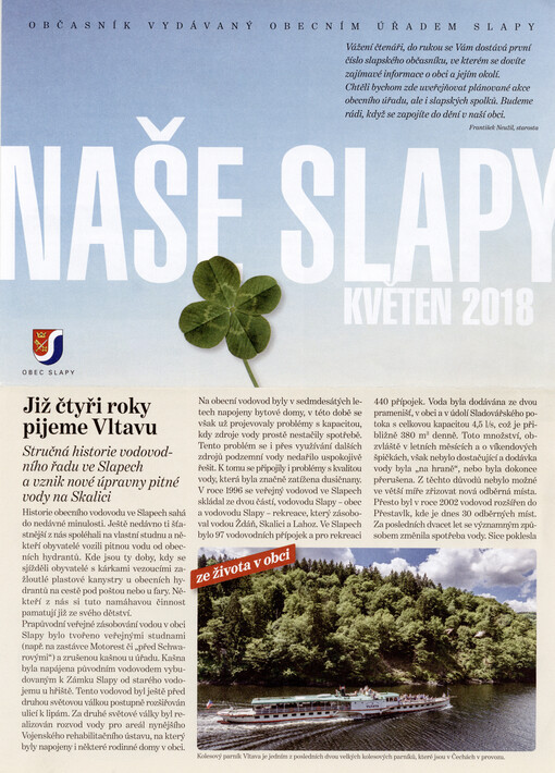 Naše Slapy : občasník vydávaný Obecním úřadem Slapy
