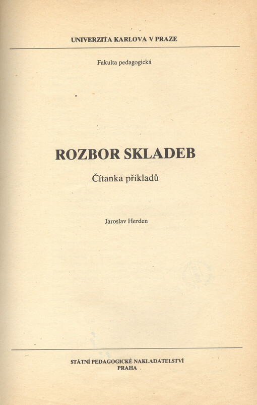 Rozbor skladeb :čítanka příkladů