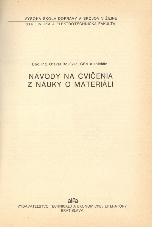 Návody na cvičenia z náuky o materiáli
