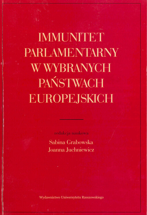 Immunitet parlamentarny w wybranych państwach europejskich