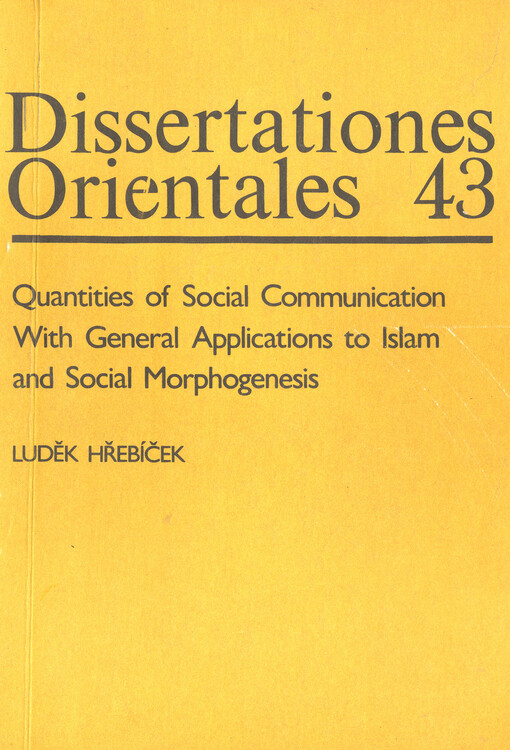 Quantities of social communication with general applications to islam and social morphogenesis