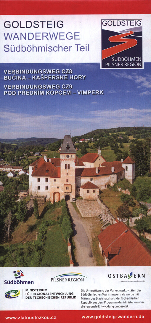 Goldsteig - Wanderwege, Südböhmischer Teil : Verbindungsweg CZ8 Bučina - Kašperské Hory, Verbindungsweg CZ9 Pod předním kopcem - Vimperk