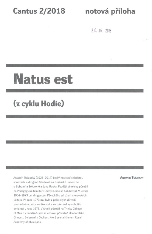 Natus est : (z cyklu Hodie)