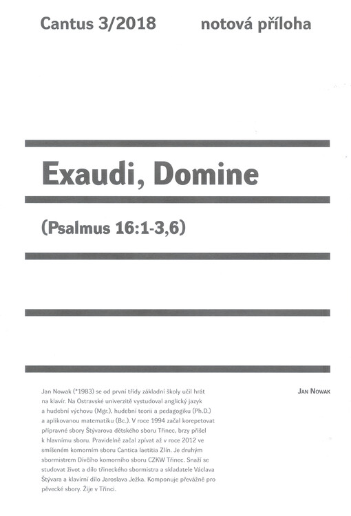 Exaudi, Domine : (Psalmus 16:1-3,6)