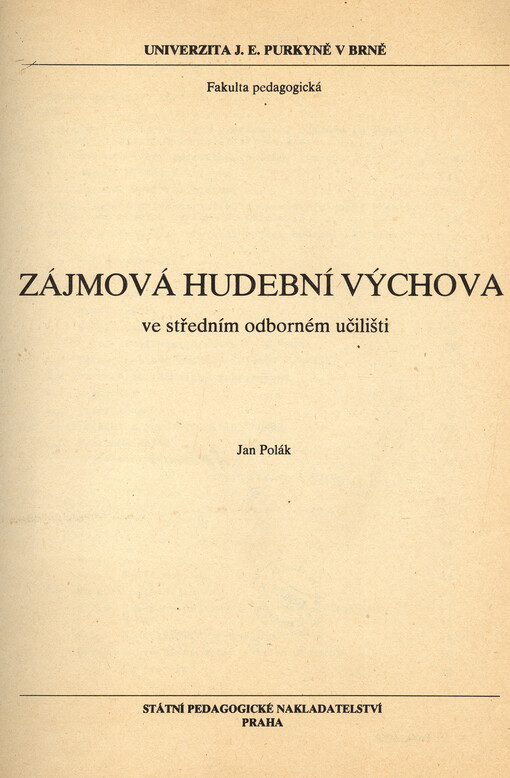 Zájmová hudební výchova ve středním odborném učilišti