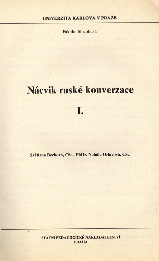 Nácvik ruské konverzace I.