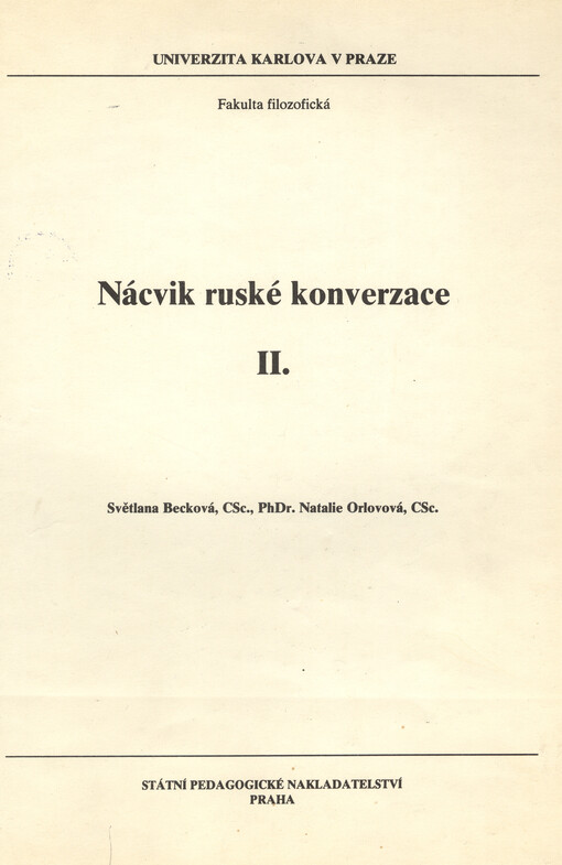 Nácvik ruské konverzace II.