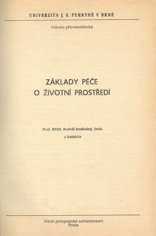 Základy péče o životní prostředí