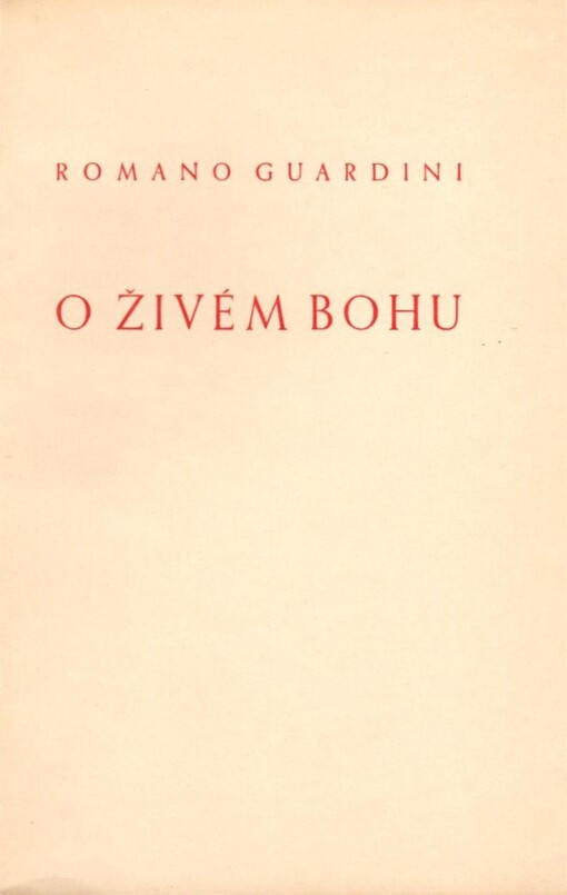 O živém Bohu :duchovní slovo