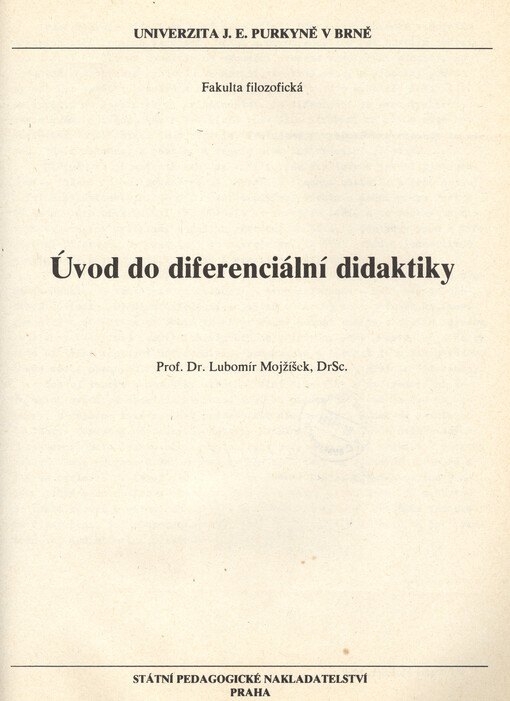Úvod do diferenciální didaktiky