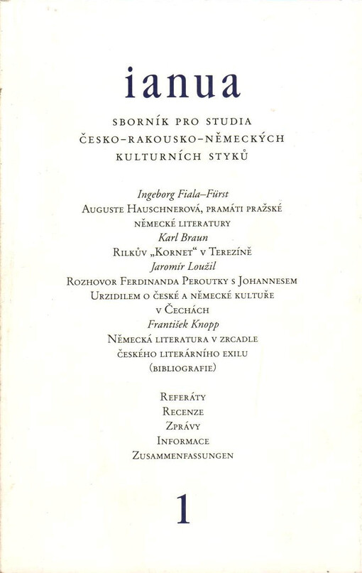Ianua : sborník pro studia česko-rakousko-německých kulturních styků