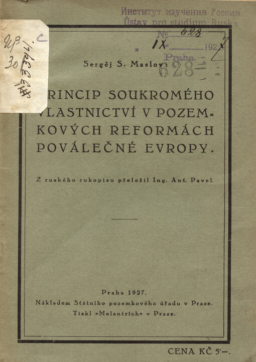 Princip soukromého vlastnictví v pozemkových reformách poválečné Evropy