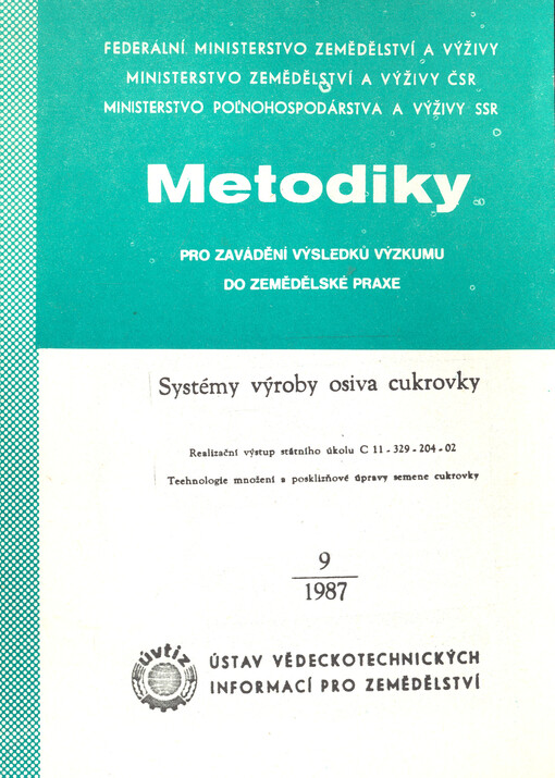 Systémy výroby osiva cukrovky