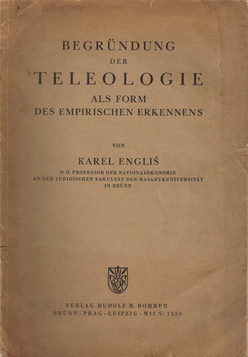 Begründung der Teleologie als Form des empirischen Erkennens