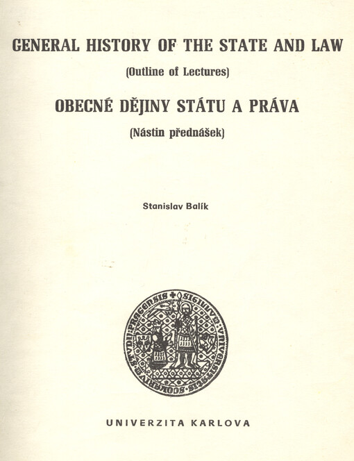 General history of the state and law : (Outline of Lectures)