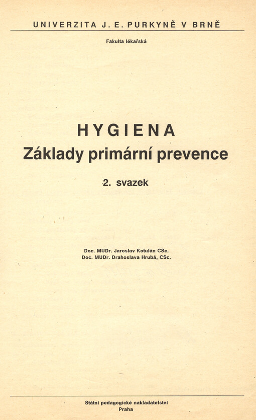 Hygiena :základy primární prevence