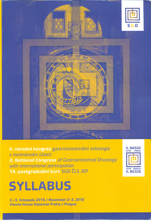 II. národní kongres gastrointestinální onkologie s mezinárodní účastí = II. National Congress of Gastrointestinal Oncology with international participation ; 14. postgraduální kurz SGO ČLS JEP : 2.-3. listopadu 2018, Vienna House Diplomat Prague Hotel