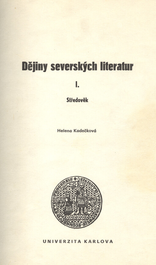 Dějiny severských literatur.I.,Středověk