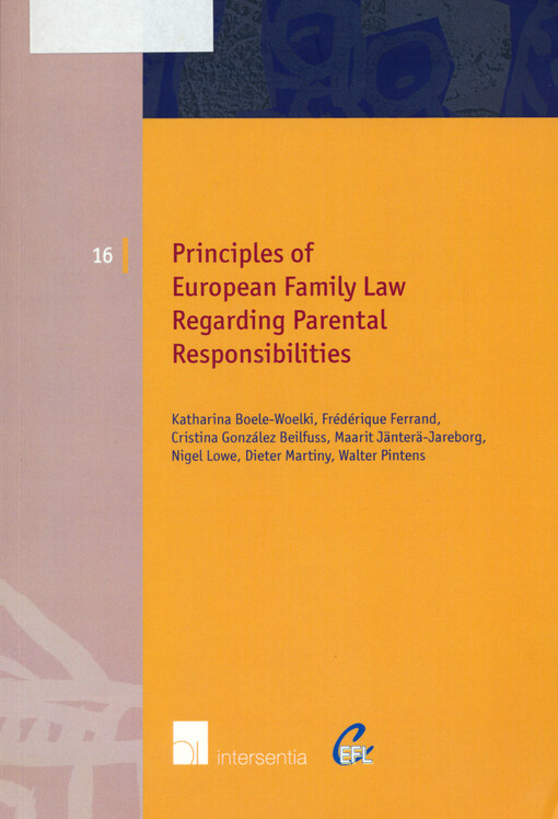 Principles of European family law regarding parental responsibilities