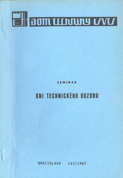 Seminar : dni technického dozoru