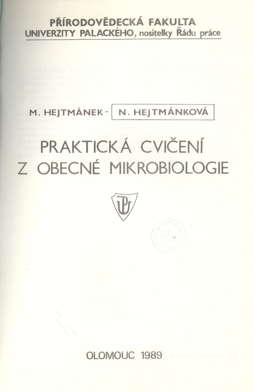 Praktická cvičení z obecné mikrobiologie