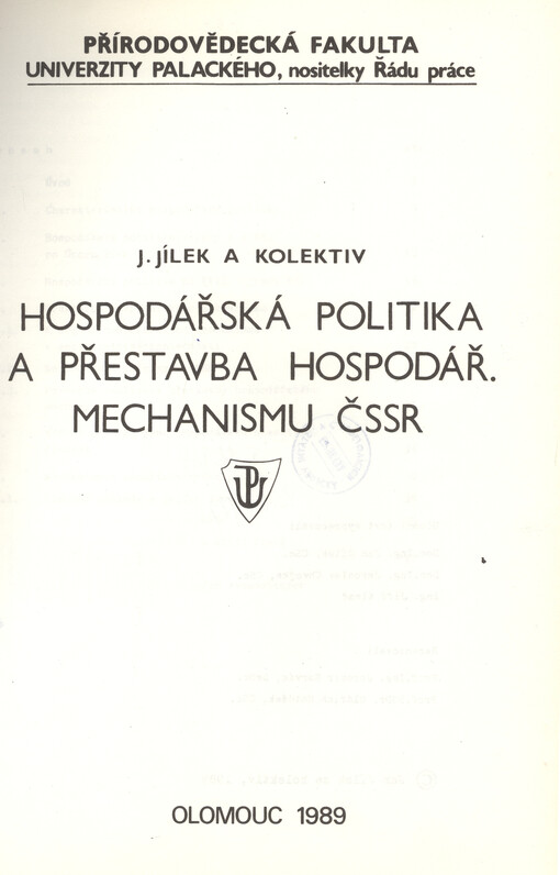 Hospodářská politika a přestavba hospodář. mechanismu ČSSR