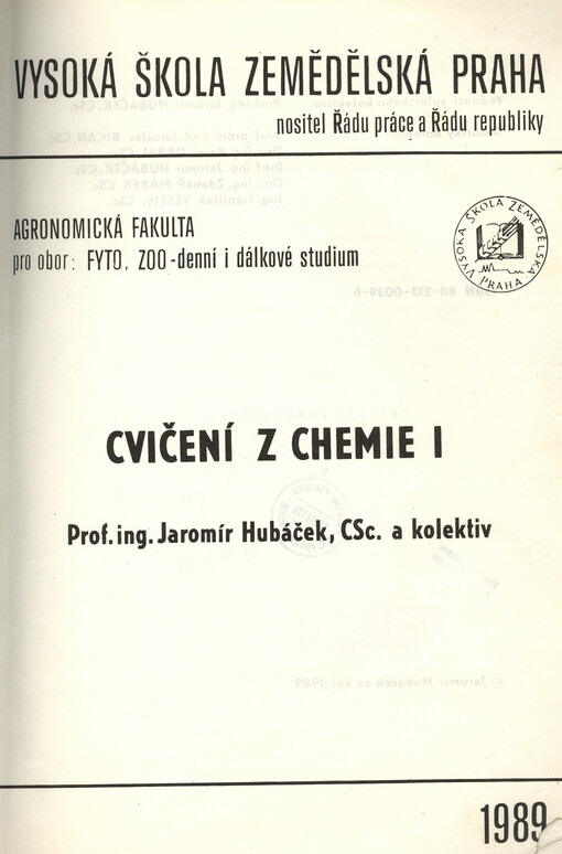 Cvičení z chemie.[Díl] 1