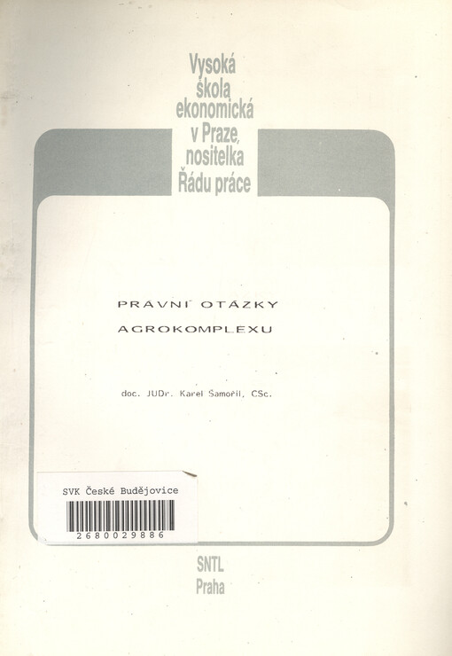 Právní otázky agrokomplexu