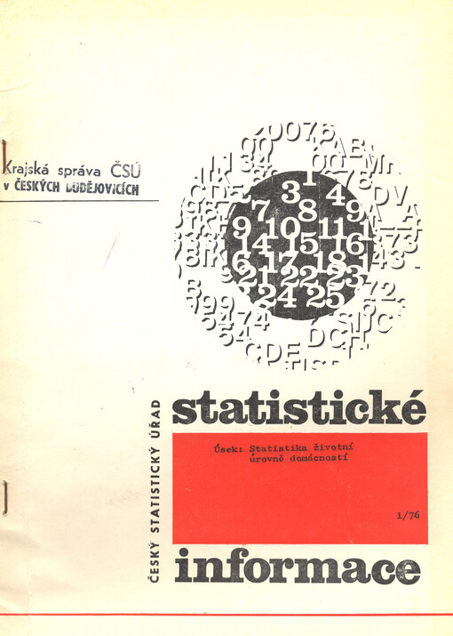 Příjmy, vydání a spotřeba domácností podle společenských a příjmových skupin v Jihočeském kraji v roce 1975