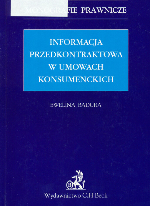 Informacja przedkontraktowa w umowach konsumenckich