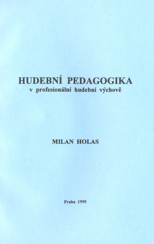 Hudební pedagogika v profesionální hudební výchově