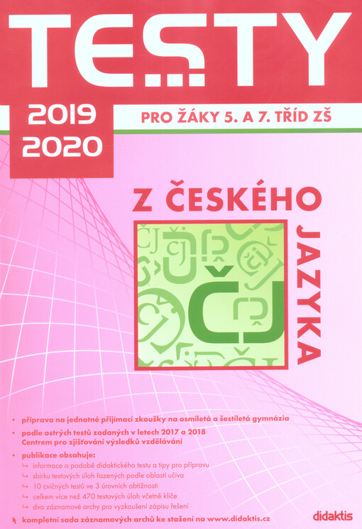 Testy 2019-2020 z českého jazyka pro žáky 5. a 7. tříd ZŠ