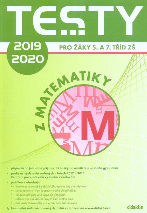 Testy 2019-2020 z matematiky pro žáky 5. a 7. tříd ZŠ