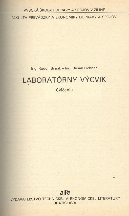 Laboratórny výcvik : cvičenia