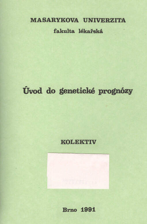 Úvod do genetické prognózy
