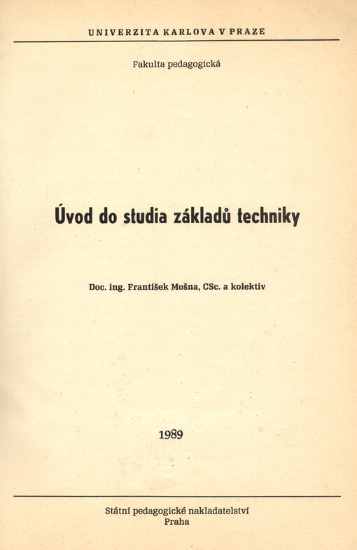 Úvod do studia základů techniky
