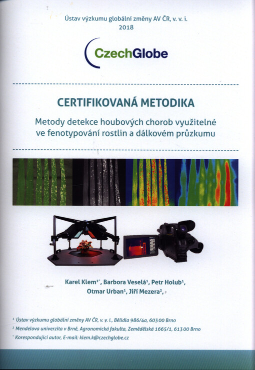 Metody detekce houbových chorob využitelné ve fenotypování rostlin a dálkovém průzkumu